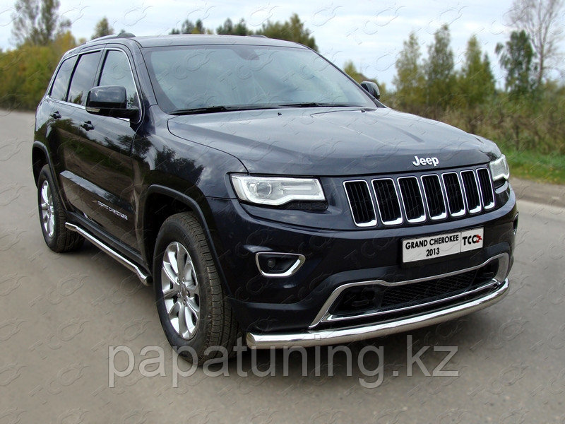 Защита передняя нижняя 76,1 мм ТСС для Jeep Grand Cherokee 2013-2017 - фото 1 - id-p108380558