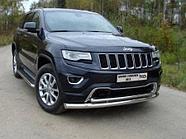 Защита передняя нижняя (двойная) 76,1/42,4 мм ТСС для Jeep Grand Cherokee 2013-2017