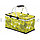 Корзинка для пикника холодильник ПВХ 48х26х25 зеленая с рисунком, фото 2