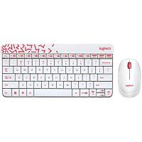 Logitech 920-008212 Комплект беспроводной клавиатура/мышь MK240 Nano Wireless Combo WHITE/VIVID RED