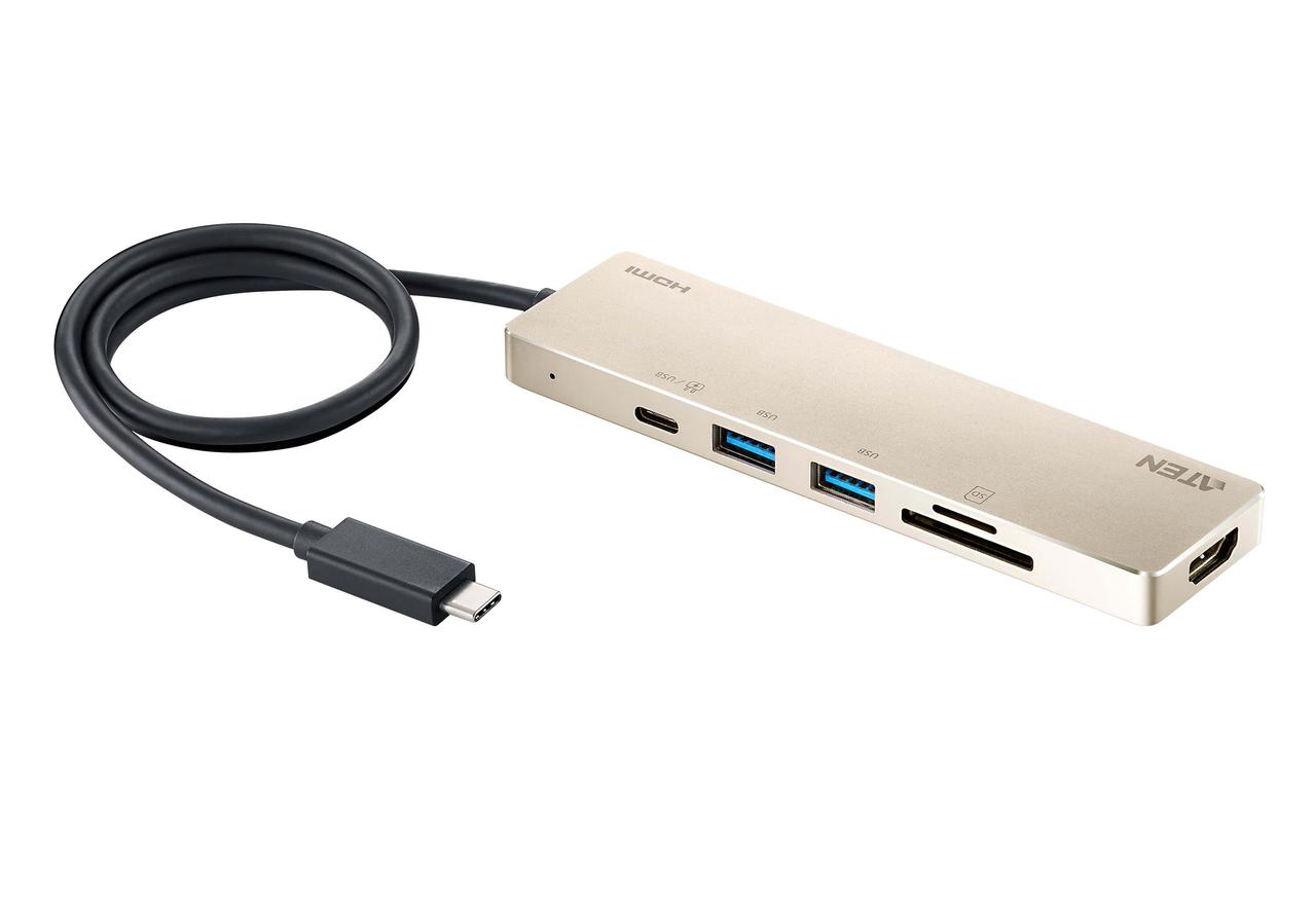 Многопортовая мини док-станция с портом USB-C и функцией сквозной передачи питания UH3239 ATEN