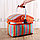 Корзинка для пикника с изогнутой крышкой холодильник ПВХ 43х30х23 оранжевая в полоску, фото 4