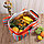 Корзинка для пикника с изогнутой крышкой холодильник ПВХ 43х30х23 оранжевая в полоску, фото 5