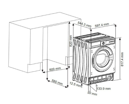 Встраиваемая стиральная машина KRONA KALISA 1400 8K WHITE - фото 4 - id-p108547496