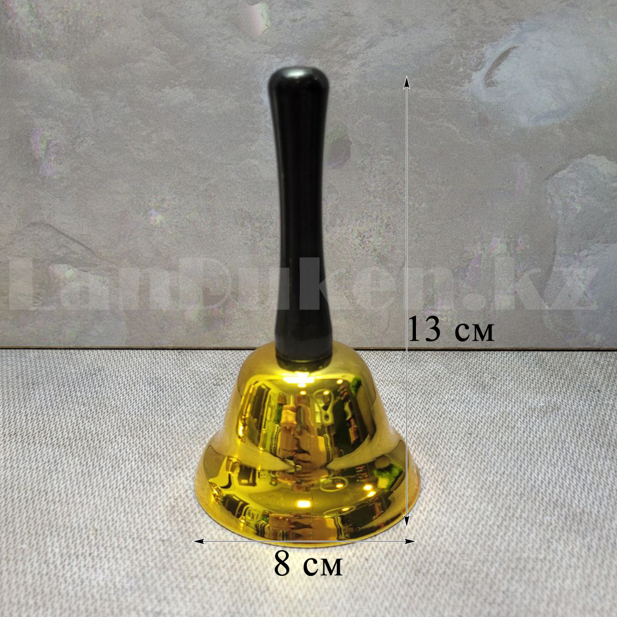Колокольчик золотистый с пластиковой ручкой 13 на 8 см - фото 2 - id-p108547488