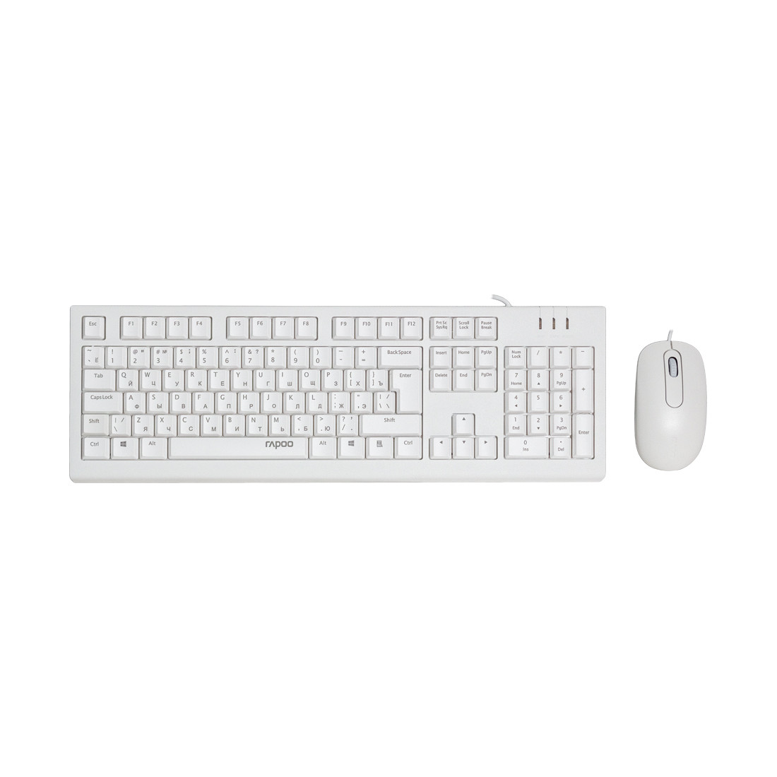 Комплект: клавиатура + Мышь Rapoo X120PRO White - фото 2 - id-p108548671