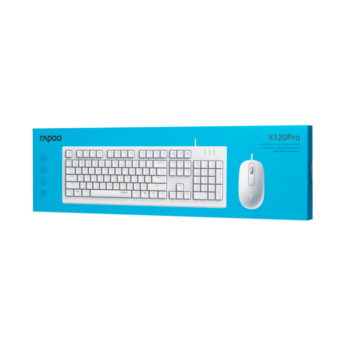 Комплект: клавиатура + Мышь Rapoo X120PRO White - фото 3 - id-p108548671