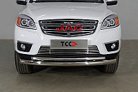 Защита передняя нижняя (двойная) 76,1/42,4 мм ТСС для JAC T6 (4WD) 2.0T (бенз) 2021-