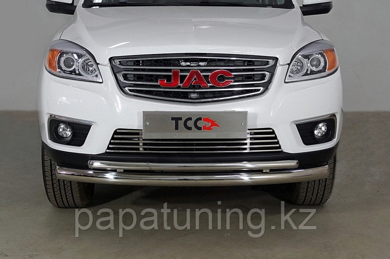 Защита передняя нижняя (двойная) 76,1/42,4 мм ТСС для JAC T6 (4WD) 2.0T (бенз) 2021-, фото 1