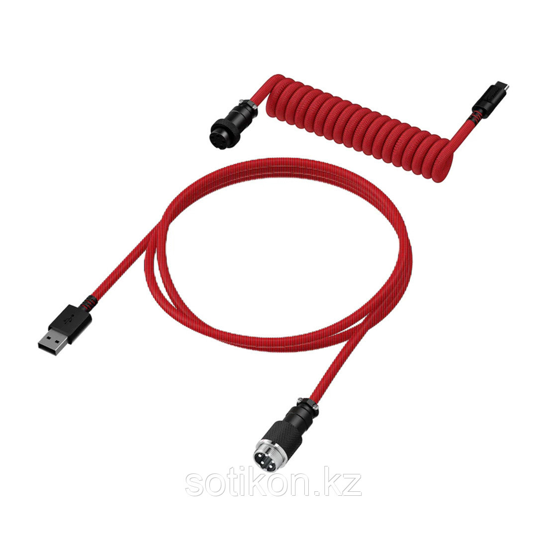 Провод для механической клавиатуры HyperX USB-C Coiled Cable Red-Black 6J677AA - фото 1 - id-p108550850