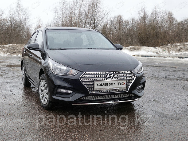 Защита передняя нижняя 25 мм ТСС для Hyundai Solaris 2 (седан) 2017-, фото 1