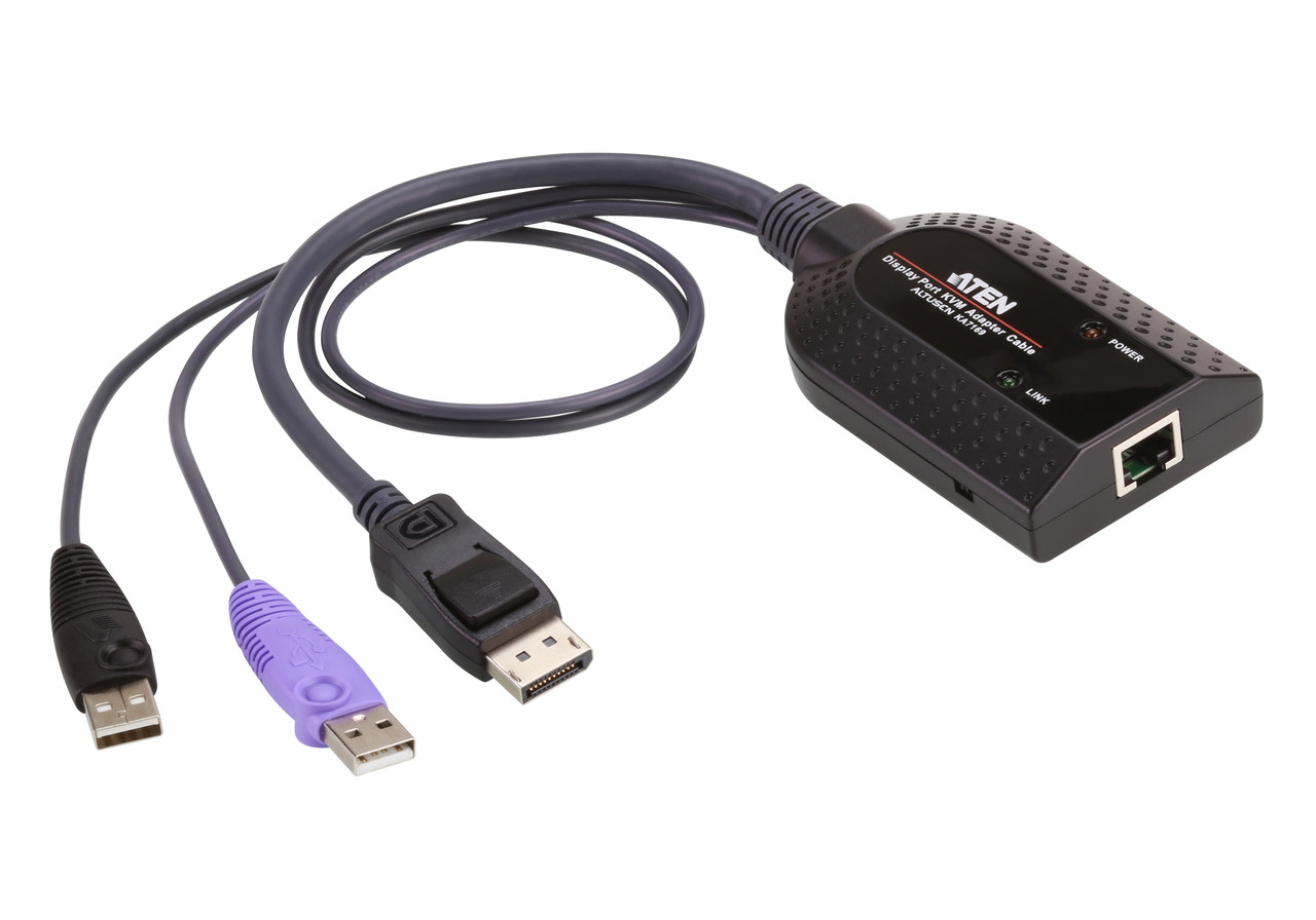 КВМ-адаптер USB, DisplayPort и поддержкой Virtual Media и Smart Card  KA7169 ATEN