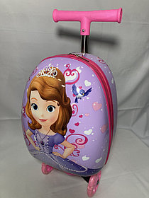 Балаларға арналған чемодан-самокат, жиналмалы, үш доңғалақты. 3-7 жас.