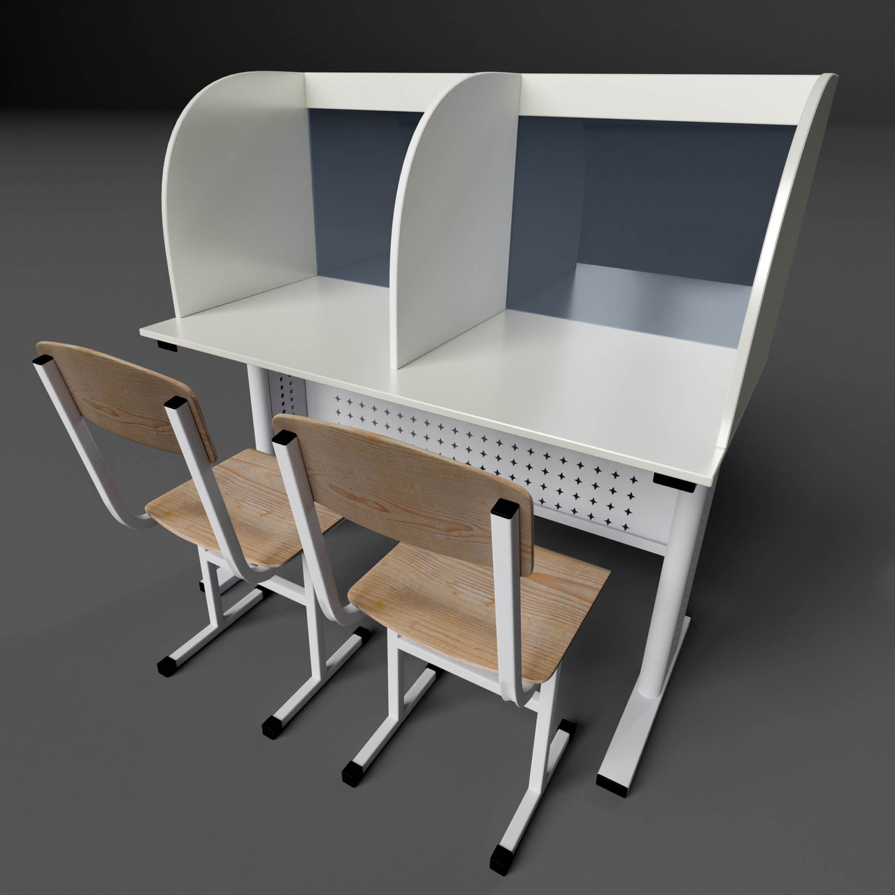 Стол для лингафонного кабинета + 2 стула премиум