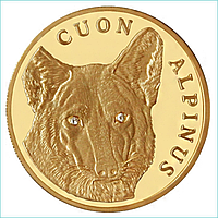 Золотая монета "Красный волк с бриллиантами" (7.78гр.)