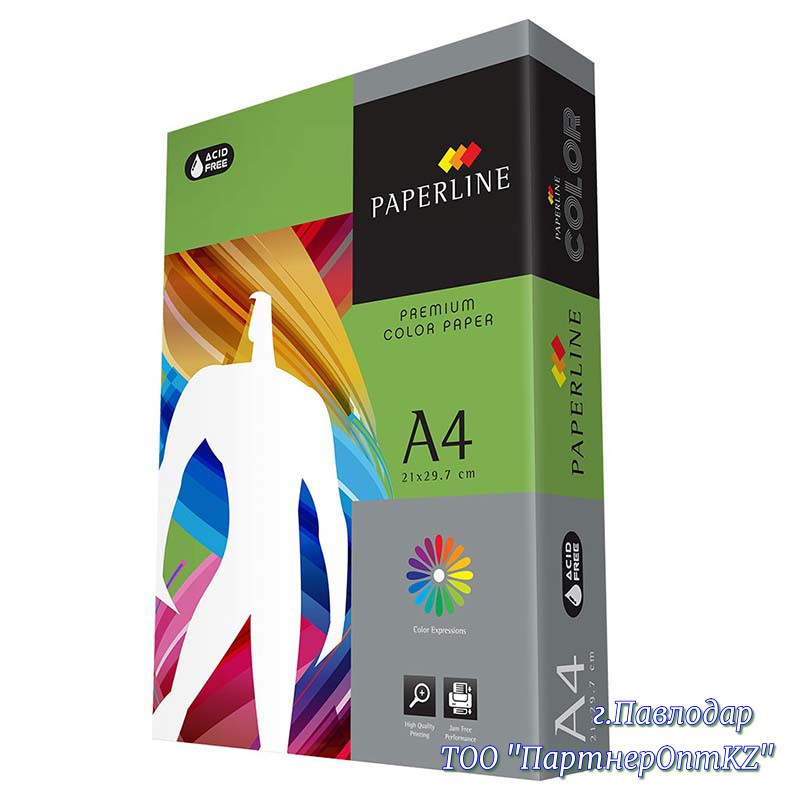 Бумага цветная A4 Р80 500л. Paperline 230 Ярко-зеленая (Parrot)