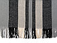Плед Liner с бахромой, 140*205 см., серый с черным, фото 2