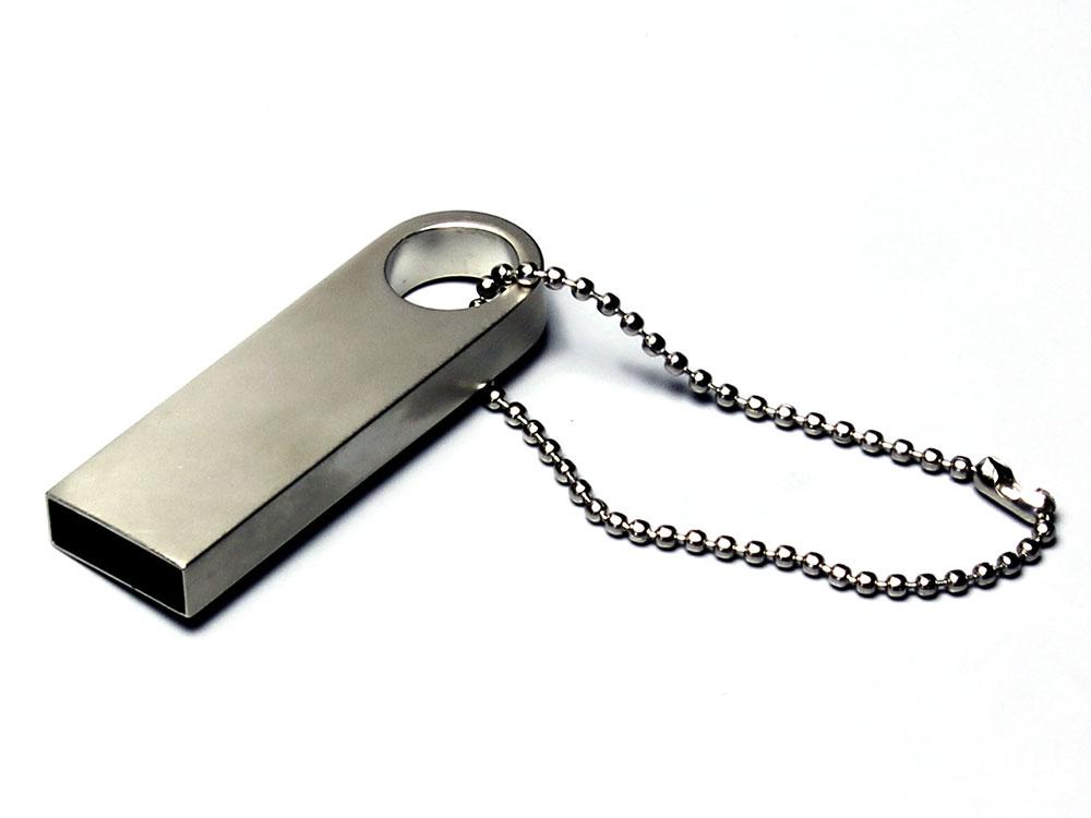 USB 2.0-флешка на 4 Гб с мини чипом и круглым отверстием, серебристый - фото 1 - id-p108555855