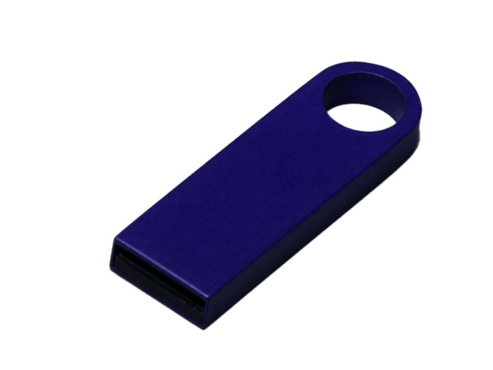 USB 2.0-флешка на 8 Гб с мини чипом и круглым отверстием, синий - фото 1 - id-p108555864
