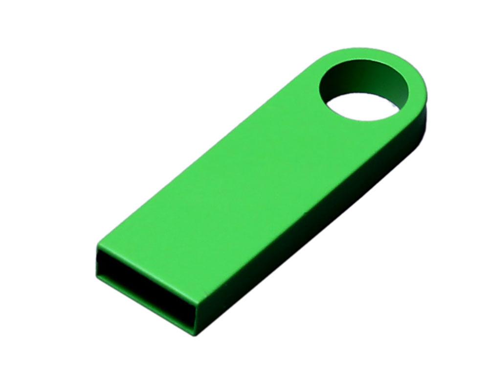 USB 2.0-флешка на 16 Гб с мини чипом и круглым отверстием, зеленый - фото 1 - id-p108555871