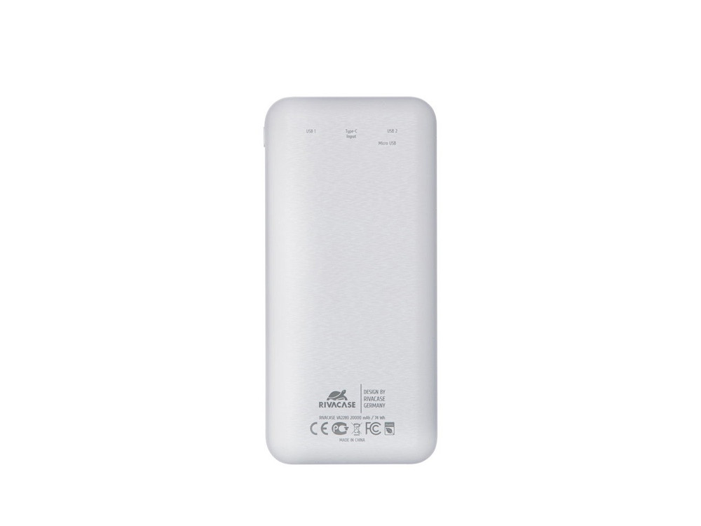 RIVACASE VA2280 (20000mAh) с дисплеем, белый, внешний аккумулятор /24 - фото 3 - id-p108558809