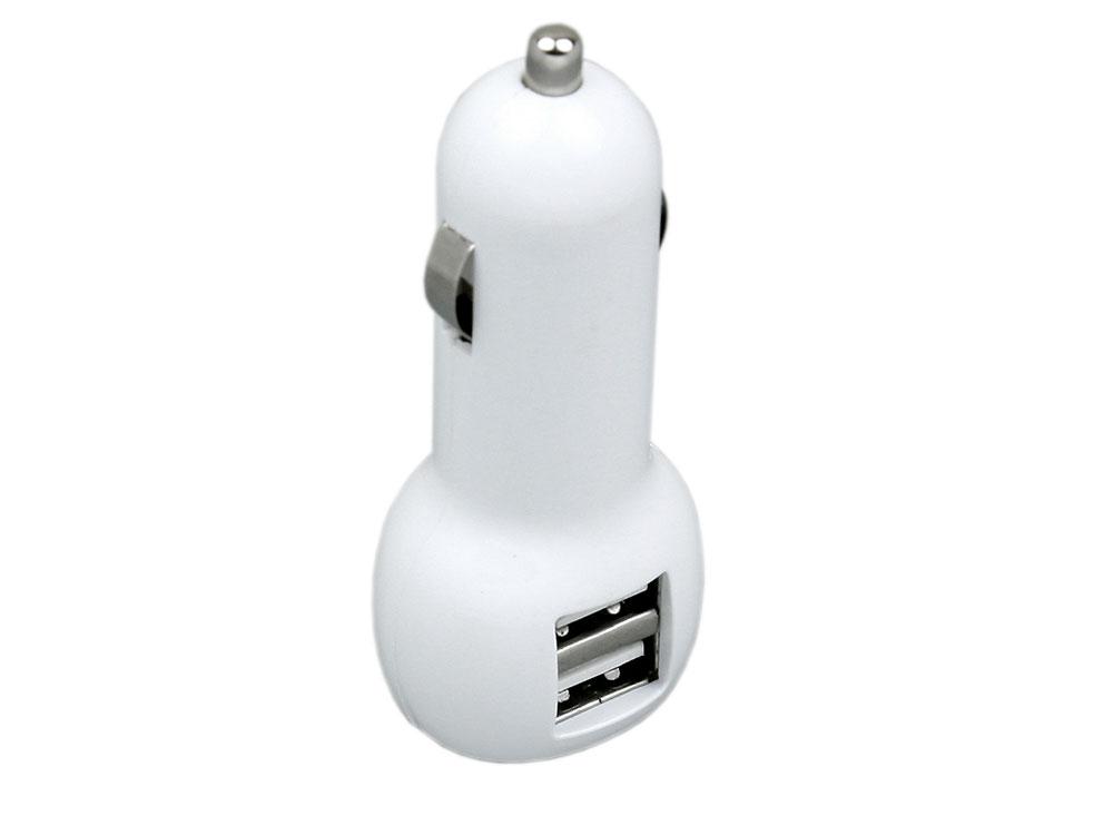 Автомобильная зарядка CC-01, 2 USB порта, белый цвет. - фото 3 - id-p108555960