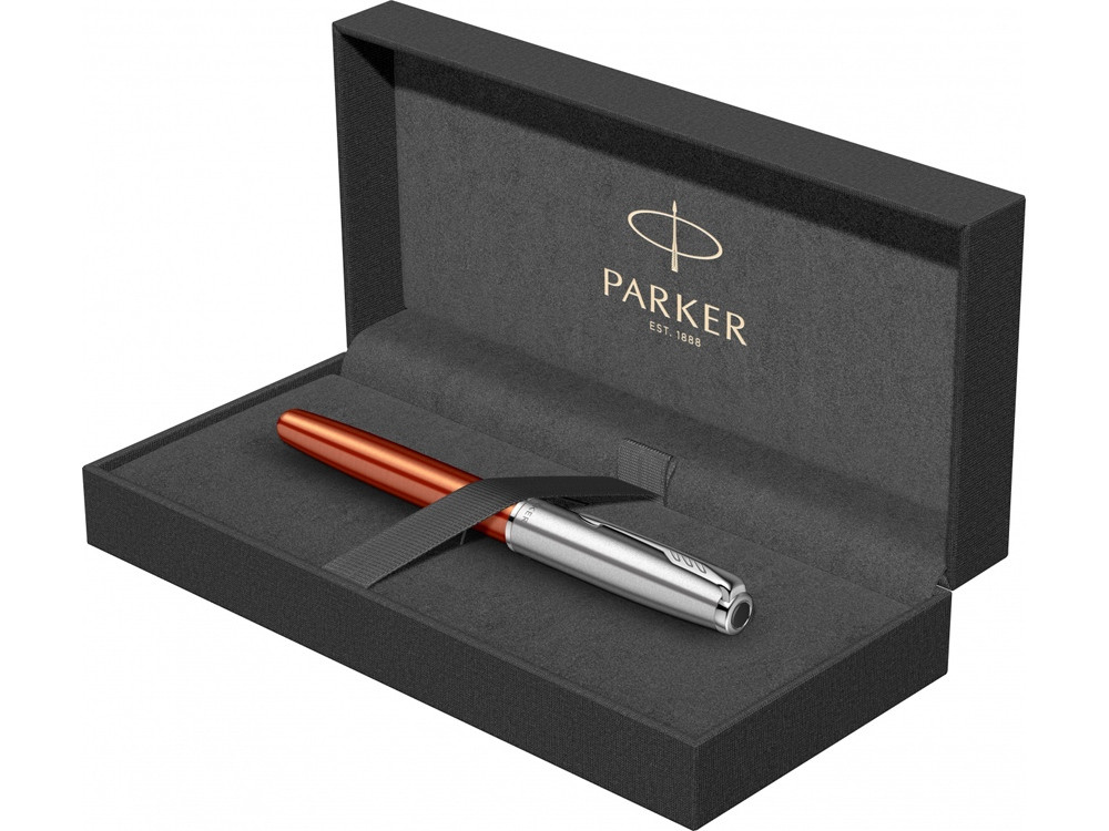 Перьевая ручка Parker Sonnet Essentials Orange SB Steel CT, перо: F, цвет чернил black, в подарочной упаковке. - фото 10 - id-p108558934