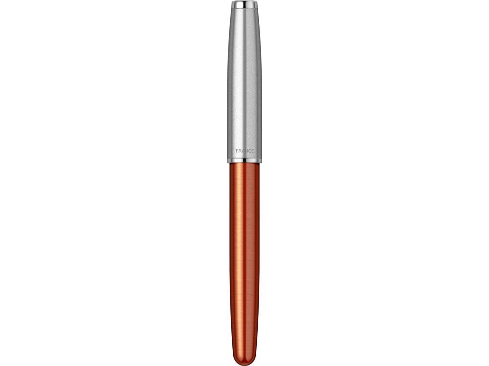 Ручка-роллер Parker Sonnet Essentials Orange SB Steel CT, цвет чернил black,перо: F, в подарочной упаковке. - фото 4 - id-p108558937