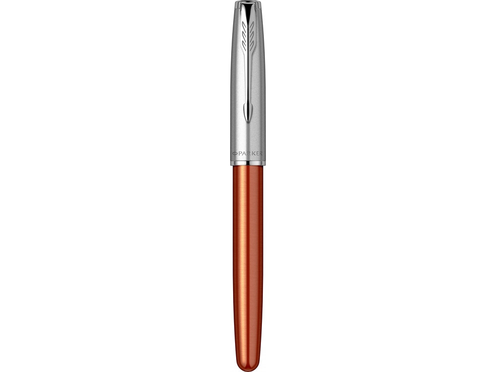 Ручка-роллер Parker Sonnet Essentials Orange SB Steel CT, цвет чернил black,перо: F, в подарочной упаковке. - фото 5 - id-p108558937