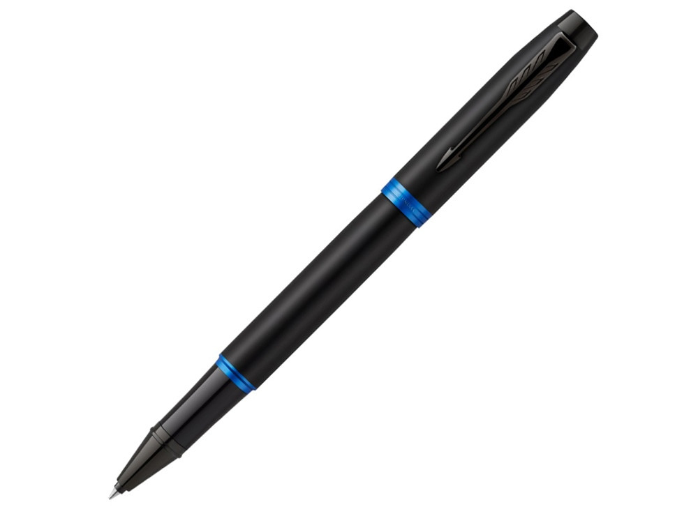 Ручка-роллер Parker IM Vibrant Rings Flame Blue, стержень:Fblk, в подарочной упаковке. - фото 1 - id-p108558952