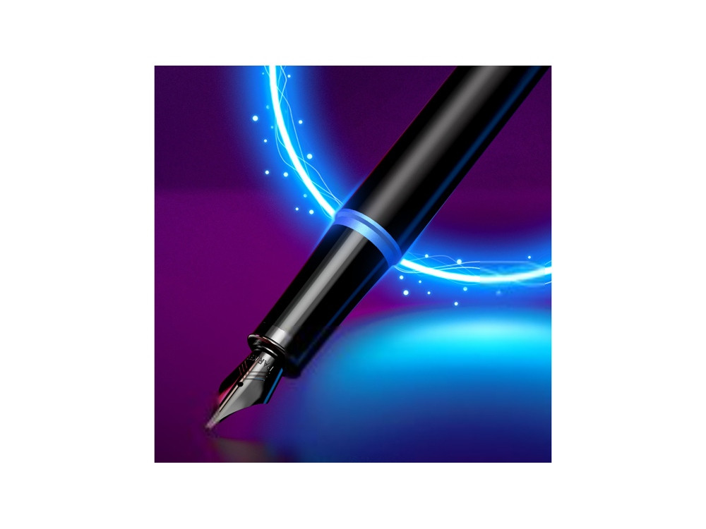 Ручка-роллер Parker IM Vibrant Rings Flame Blue, стержень:Fblk, в подарочной упаковке. - фото 2 - id-p108558952