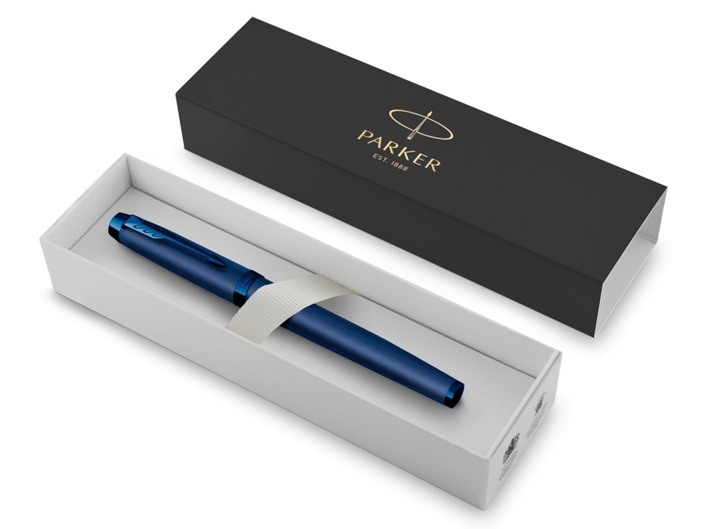 Ручка роллер Parker IM Monochrome Blue, стержень:F, цвет чернил: black, в подарочной упаковке. - фото 6 - id-p108558965