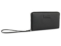 Кошелёк женский BUGATTI Elsa, с защитой данных RFID, чёрный, воловья кожа/полиэстер, 18,7х2х10 см