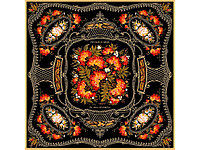 Платок Тагильский поднос, черный