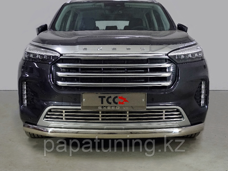 Защита передняя нижняя (овальная) 75х42 мм ТСС для Exeed VX 2.0L 4WD 2021-, фото 1