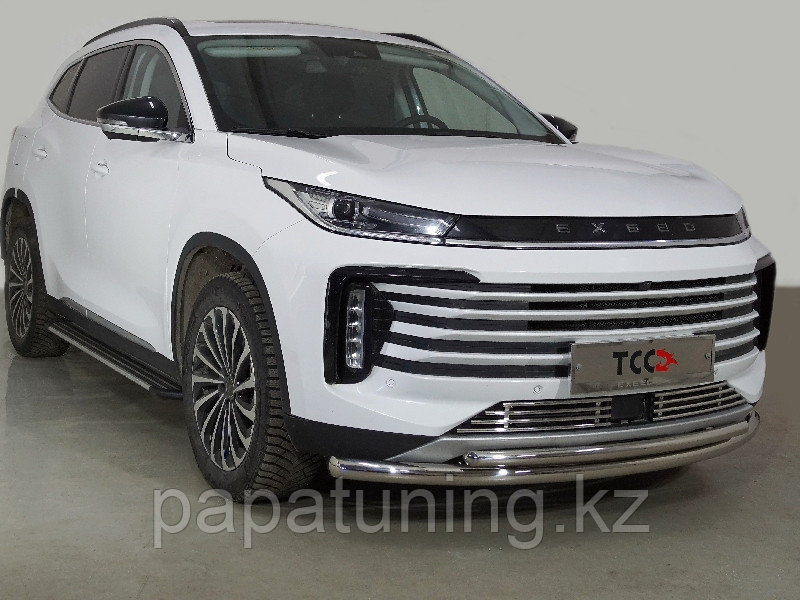 Защита передняя нижняя (двойная) 60,3/42,4 мм ТСС для Exeed TXL 1.6L Turbo 4WD 2021-, фото 1