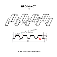 Металл Профиль Профлист МЕТАЛЛ ПРОФИЛЬ Н-75x750-A (ОЦ-01-БЦ-0,8)