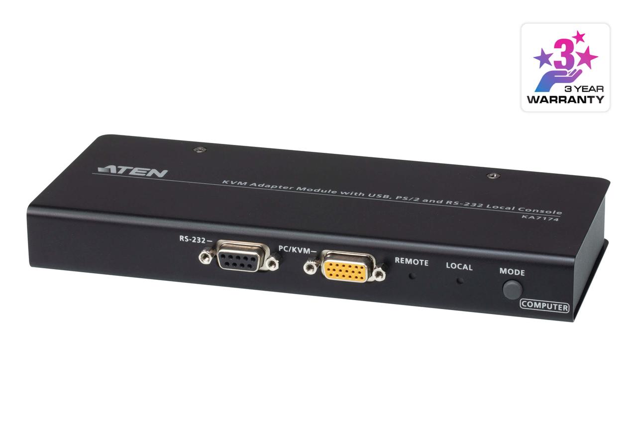 Модуль KVM-адаптера с портами USB, PS/2 и RS-232 на локальной консоли KA7174 ATEN