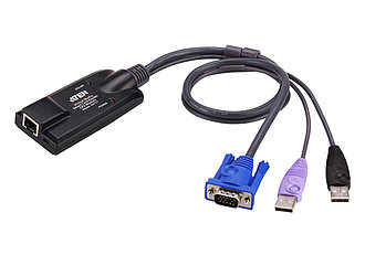 КВМ-адаптер USB, VGA, с поддержкой Virtual Media и Smart Card  KA7177 ATEN