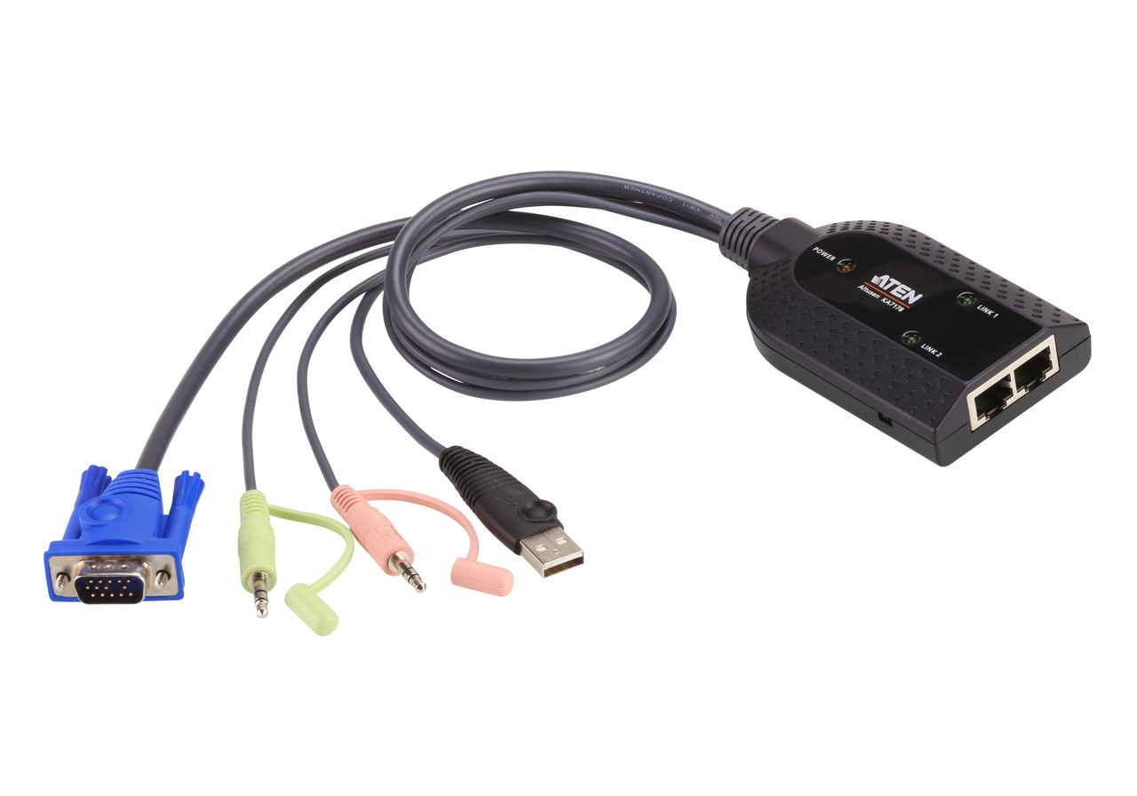 КВМ-адаптер USB, VGA/звук с поддержкой Virtual Media и Dual Output KA7178 ATEN - фото 1 - id-p108579712