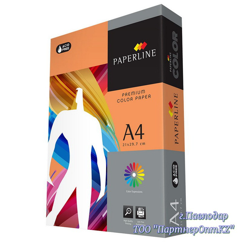 Бумага цветная A4 Р75 500л. Paperline 371 Неон-оранжевая (Cyber Orange)