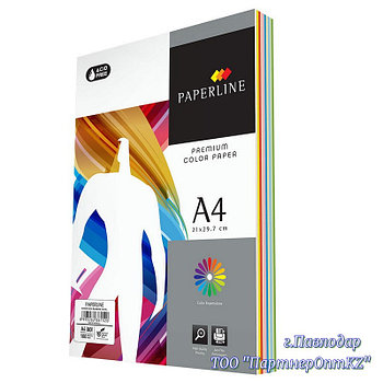 Бумага цветная Р80 Paperline A4 250л. Rainbow Packs 10цвета