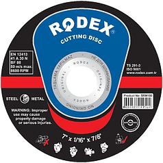 ДИСК ОТРЕЗНОЙ АБРАЗИВНЫЙ ПО МЕТАЛЛУ 180*1,8ММ RODEX