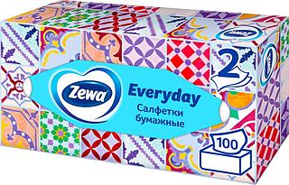 Салфетки бумажные  Zewa Everyday 100шт в коробке