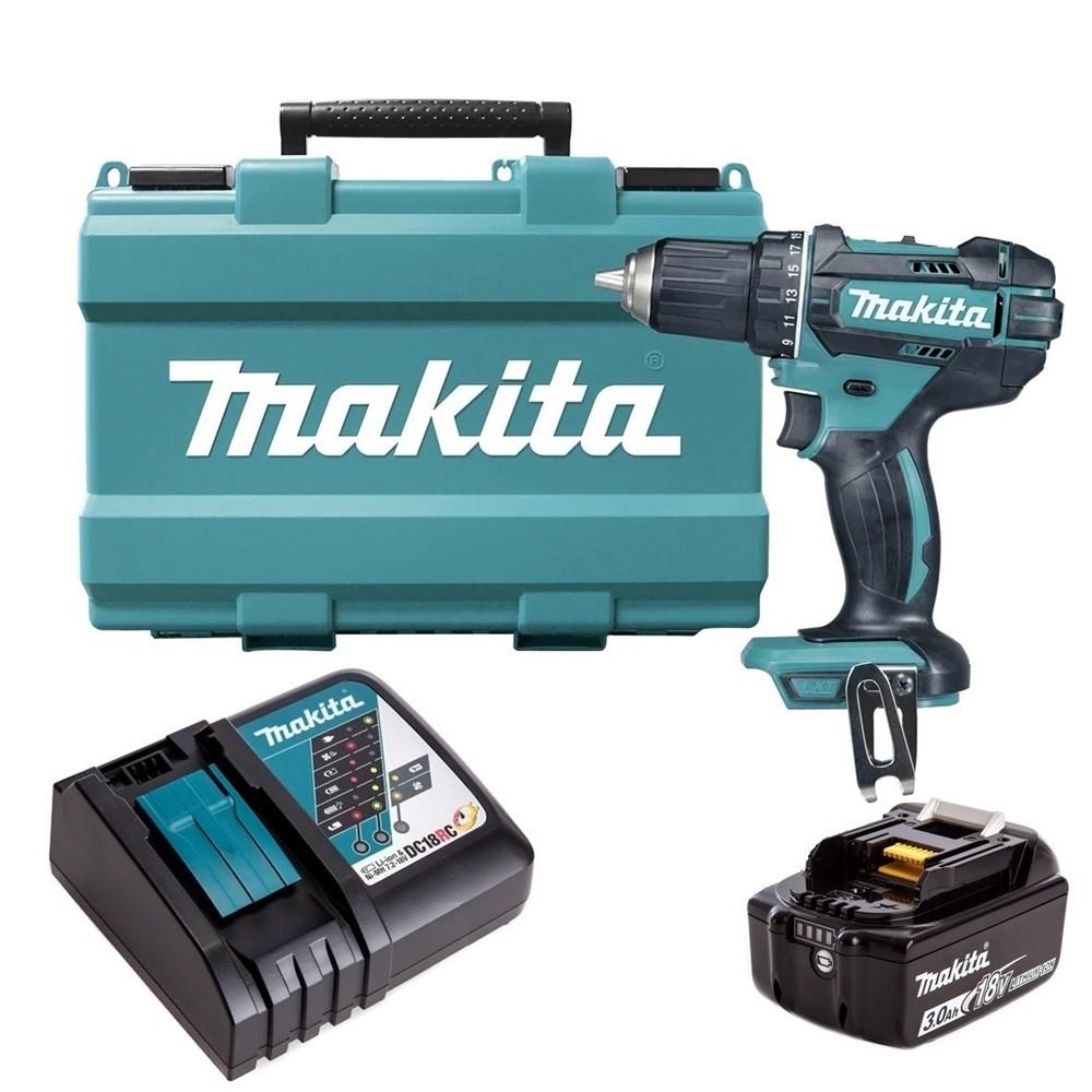 Дрель-шуруповерт MAKITA аккумуляторная DDF485RF, LXT BL 18В, 13мм, 50\27Нм (1*3,0Ач, з/у) - фото 1 - id-p108582159