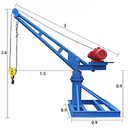 Кран стреловой поворотный "Пионер" 2000 кг