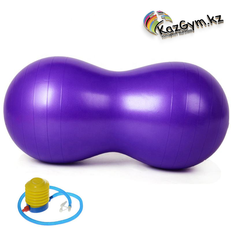 Фитбол-Арахис, мяч для фитнеса c насосом (85*40см, фиолетовый) - фото 2 - id-p108589706