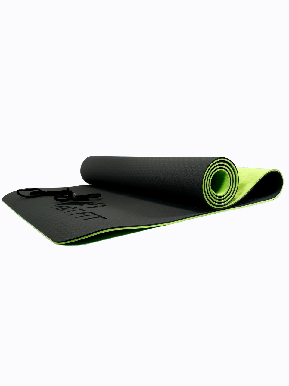 Коврики для йоги ART.FiT (61х183х0.6 см) TPE, с чехлом, цвета в ассортименте черно-зеленый - фото 3 - id-p108589717