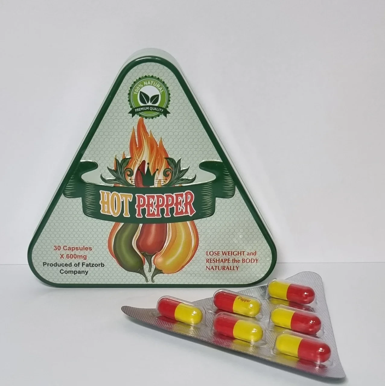 Капсулы для похудения Горячий перец ( Hot Pepper) в железной упаковке 36 капсул