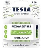 Батарейка TESLA AAA GREEN+RECHARGEABLE аккумуляторная (HR03/BLISTER FOIL 4PCS) 1099137210